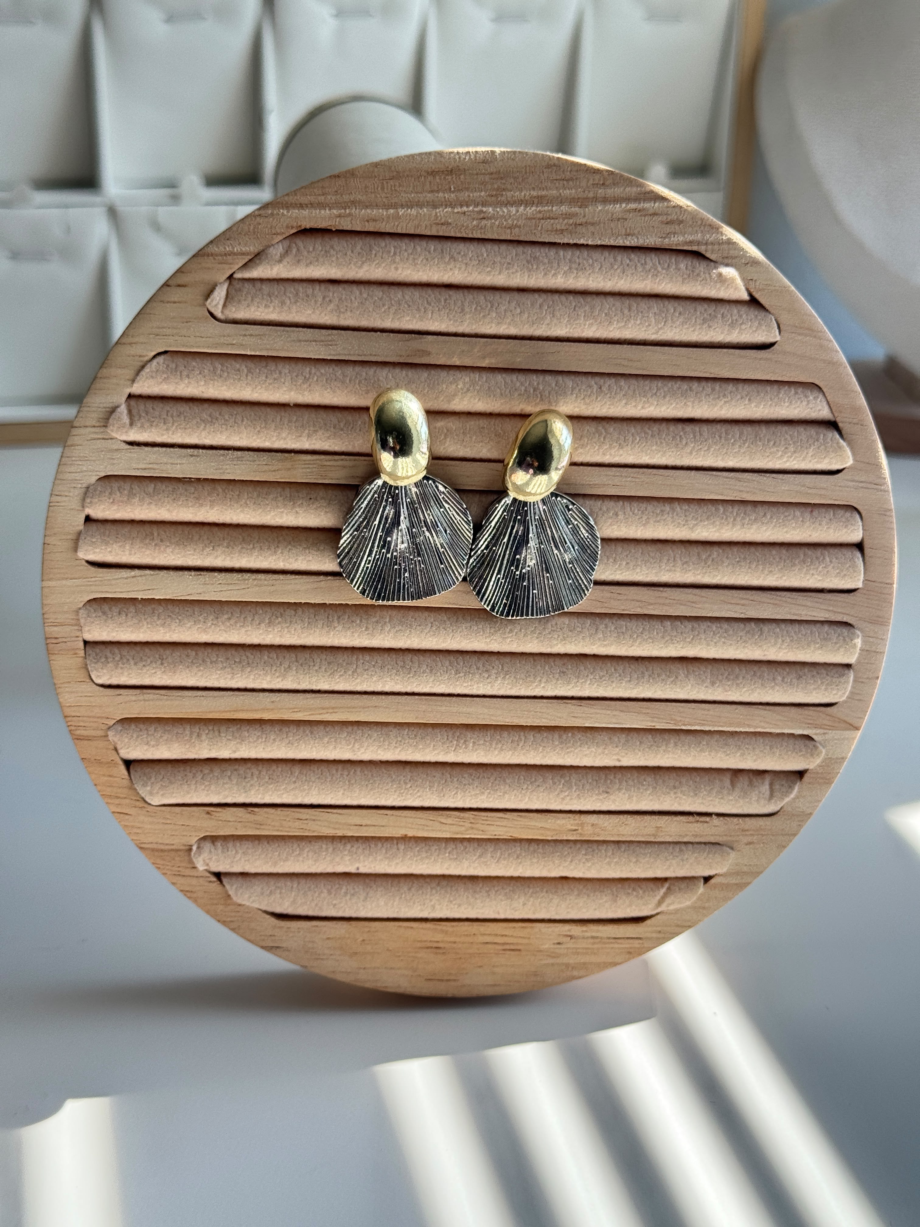 Gold an silver petal Drop Earrings