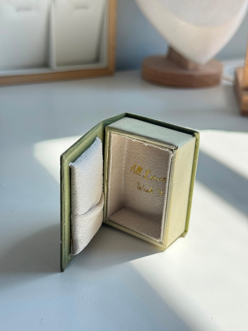 Vintage Book velvet jewelry Box