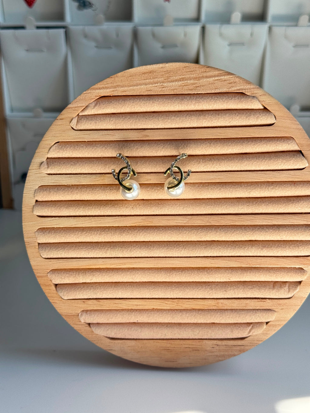 Golden Embrace Pearl Earrings