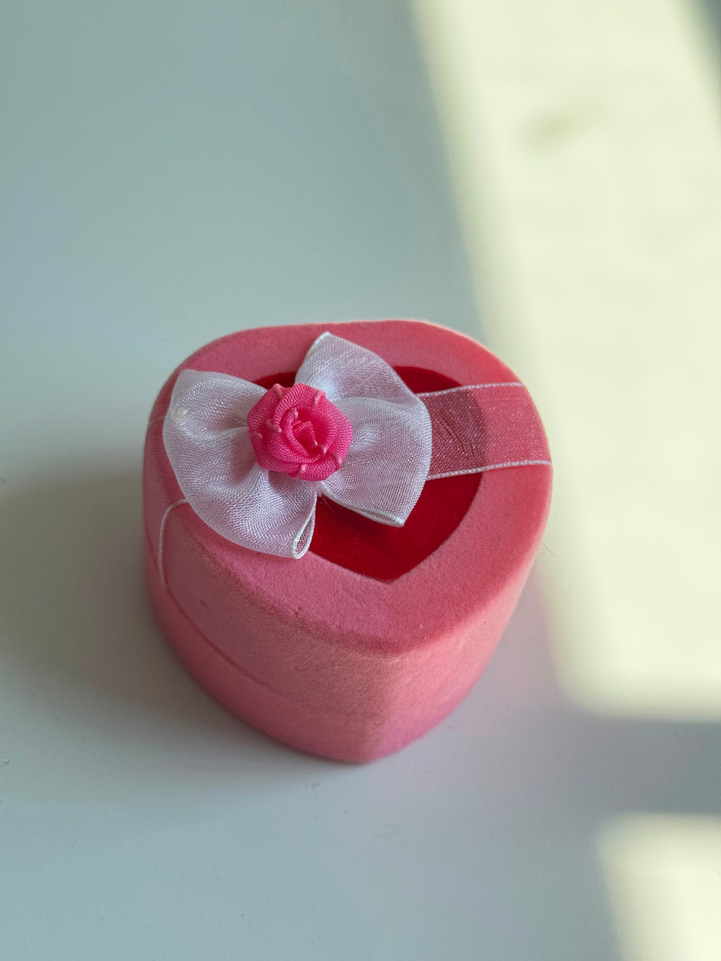 Heart Bow velvet Jewelry Box
