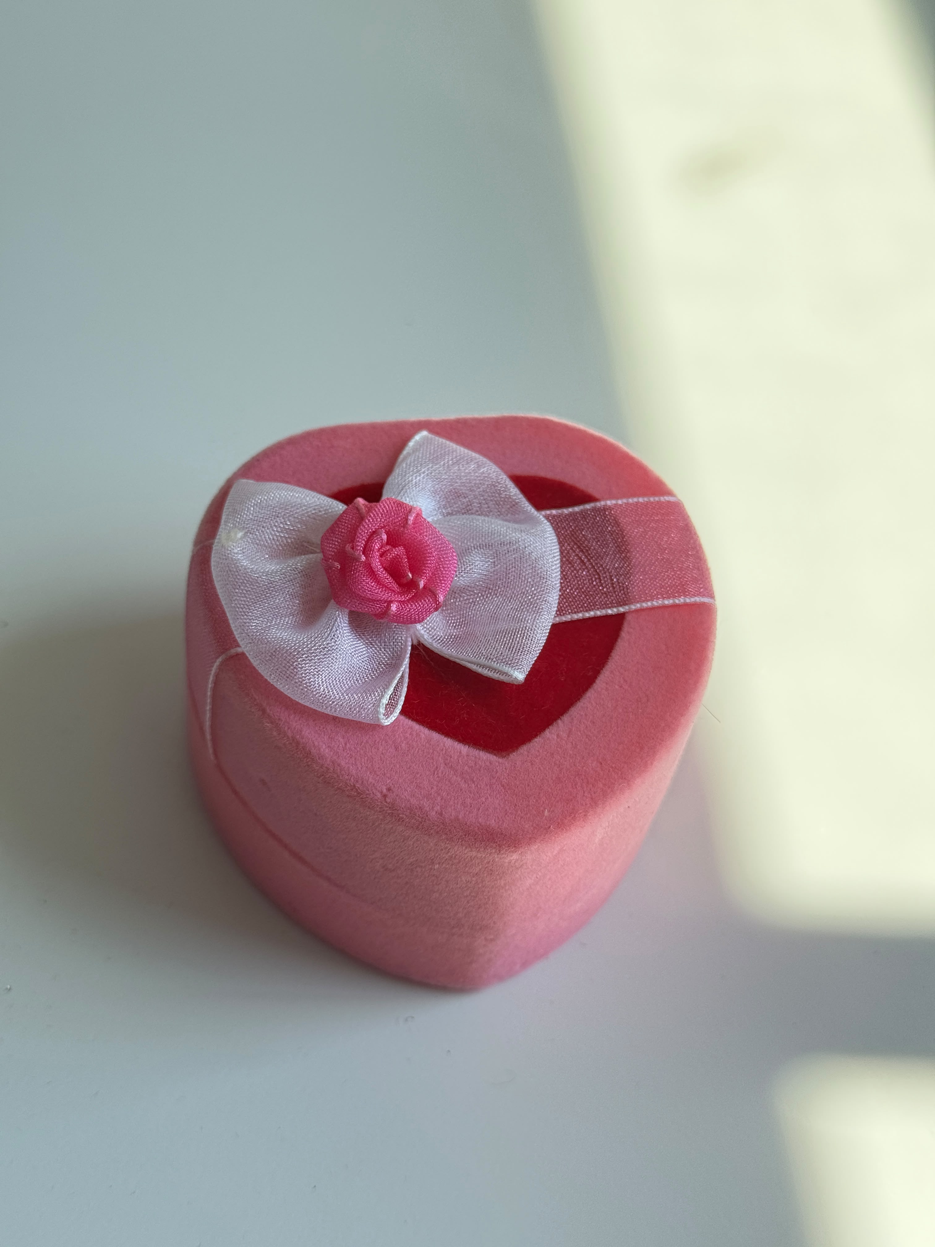 Heart Bow velvet Jewelry Box