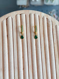 Emerald Teardrop Huggies