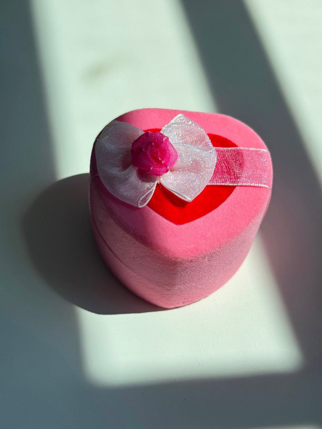 Heart Bow velvet Jewelry Box