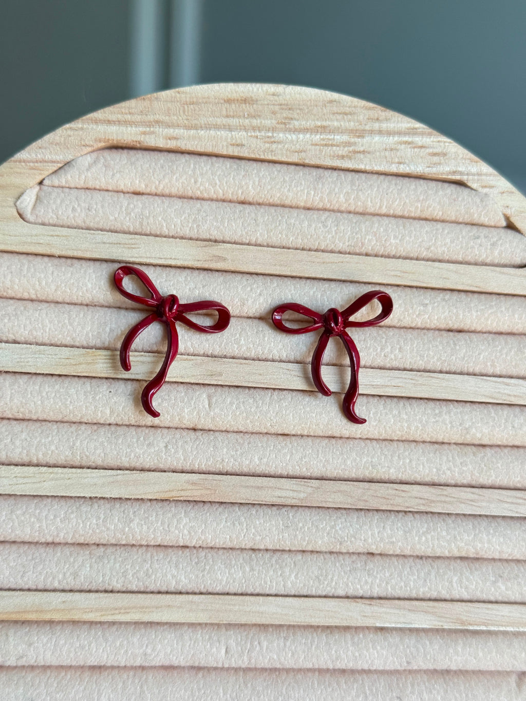 Red Bow Earrings