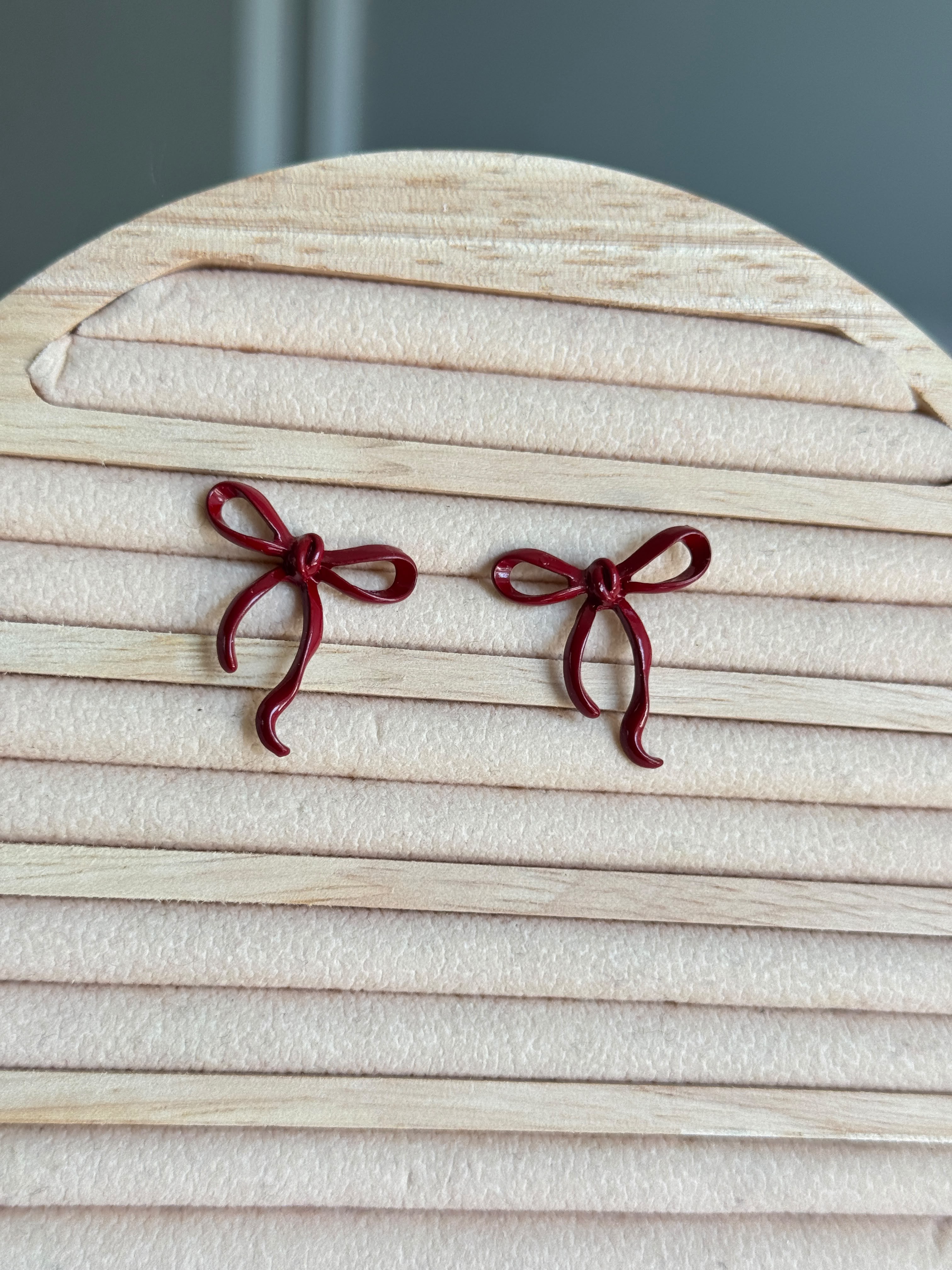Red Bow Earrings