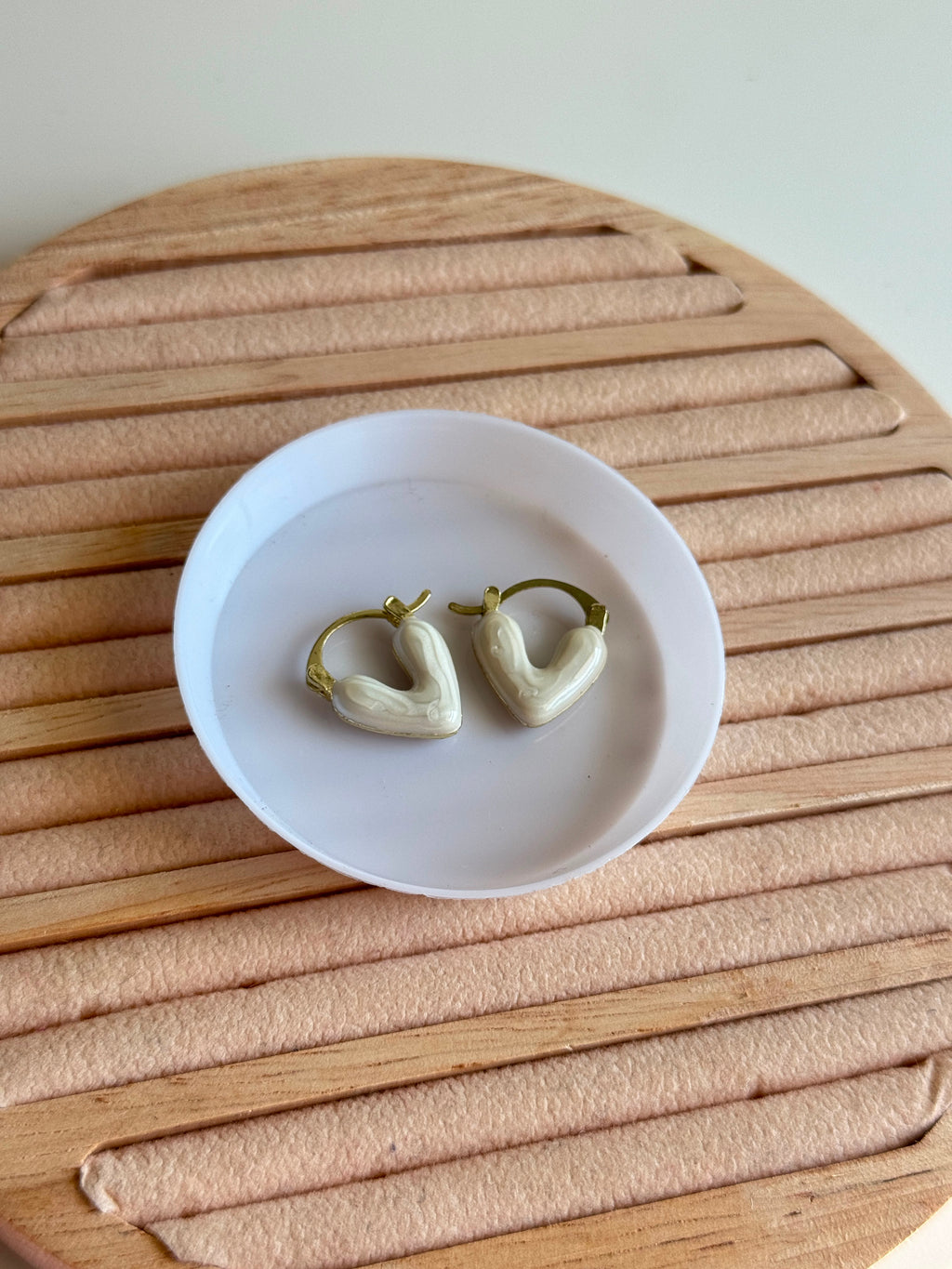 Pearl Heart hoop Earrings