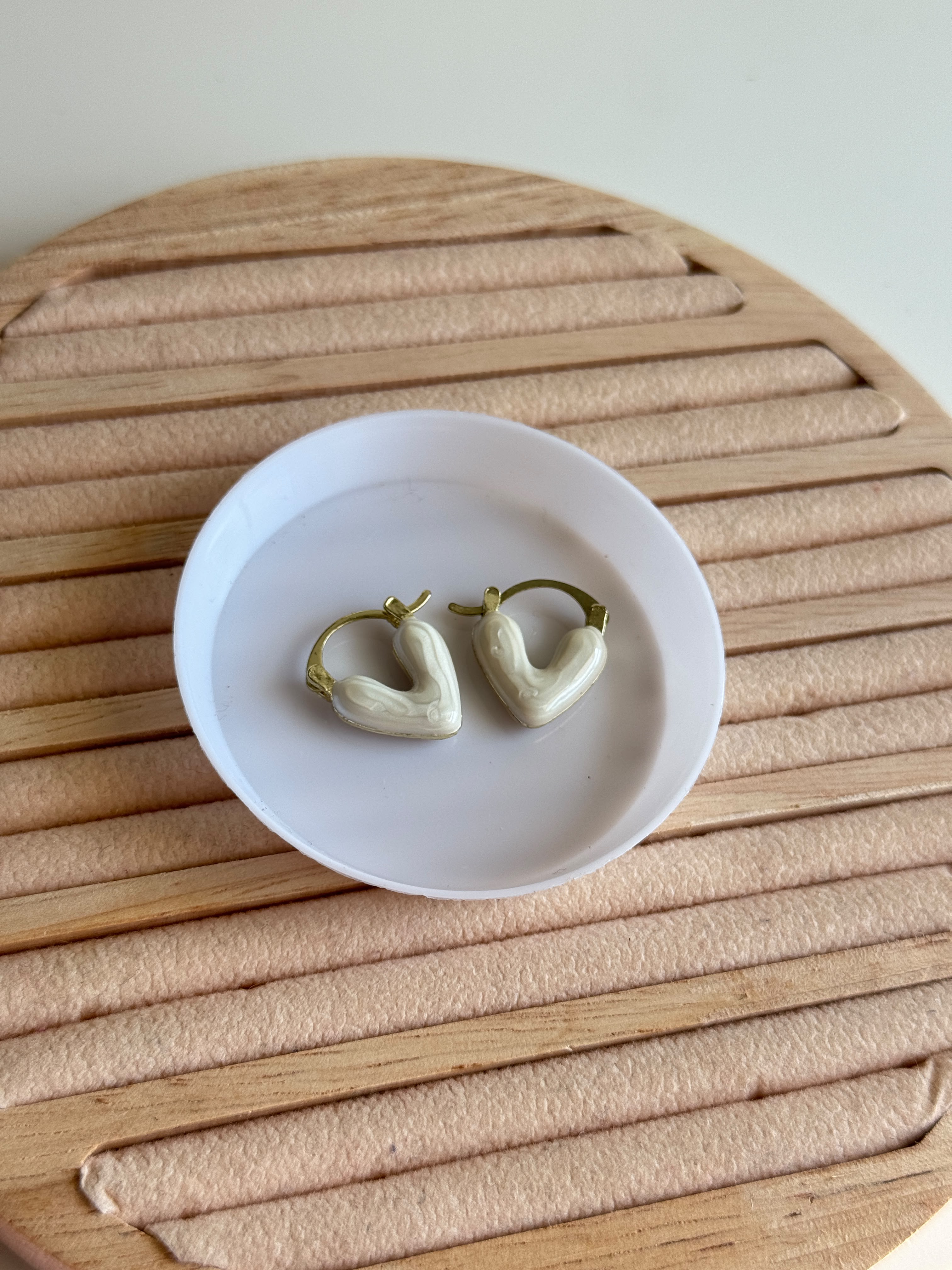 Pearl Heart hoop Earrings