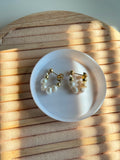 Gold pearl Hoop Earrings