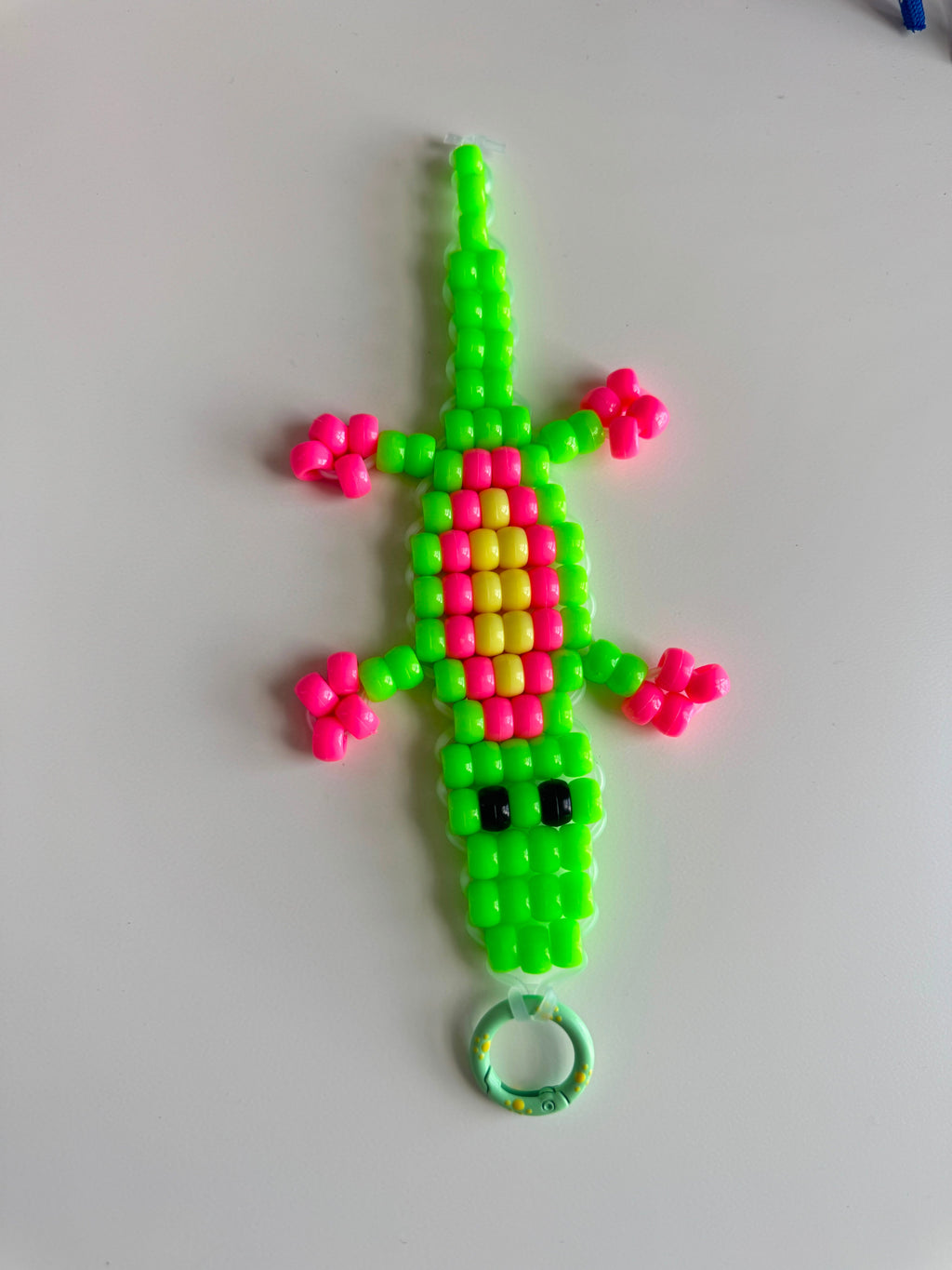 Pony Bead crocodile Keychain