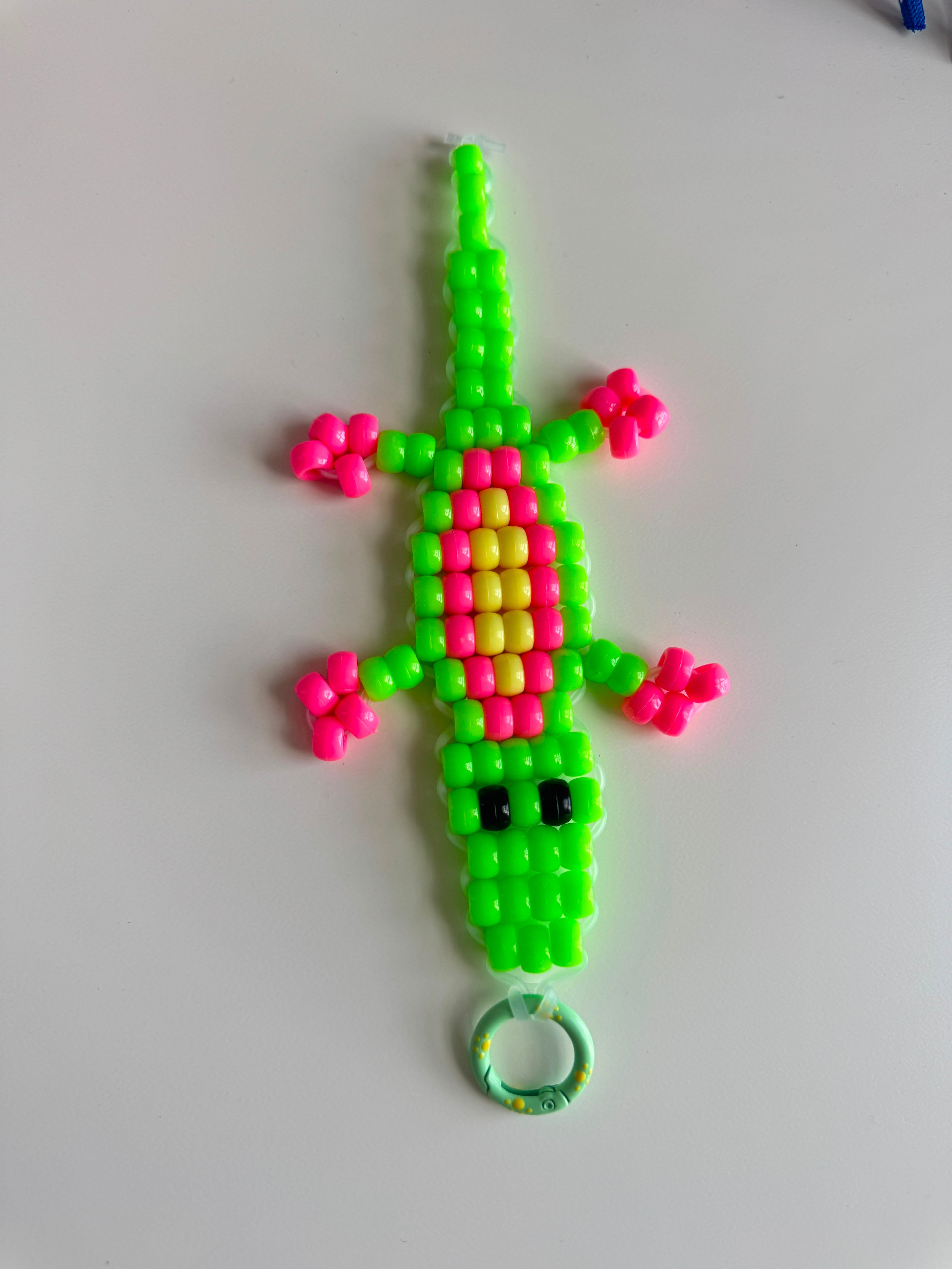 Pony Bead crocodile Keychain