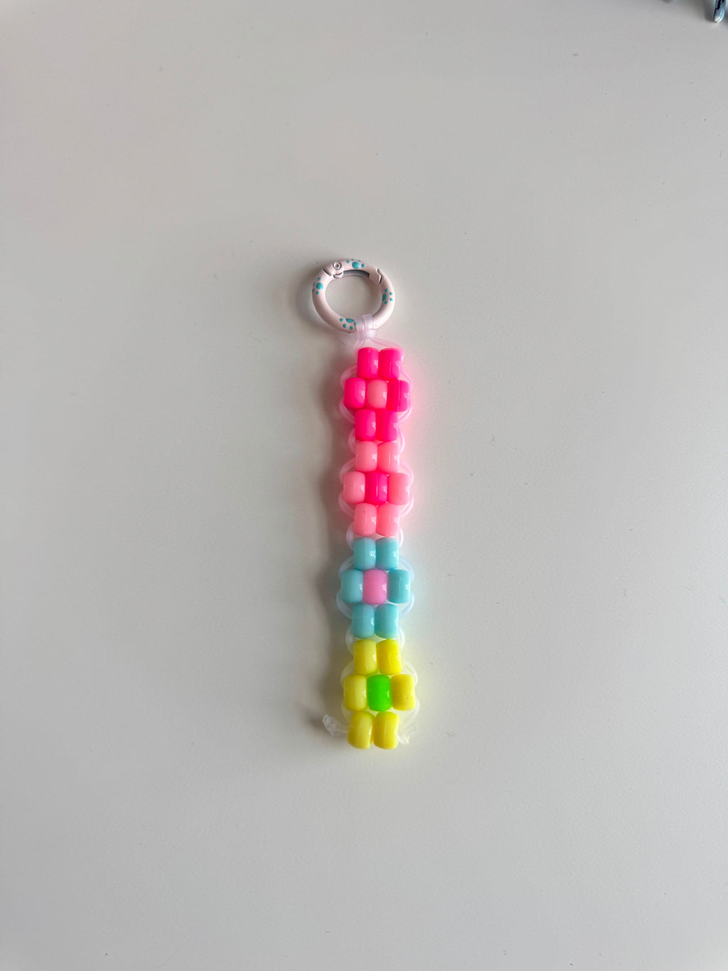 Pony Bead Flower Keychain