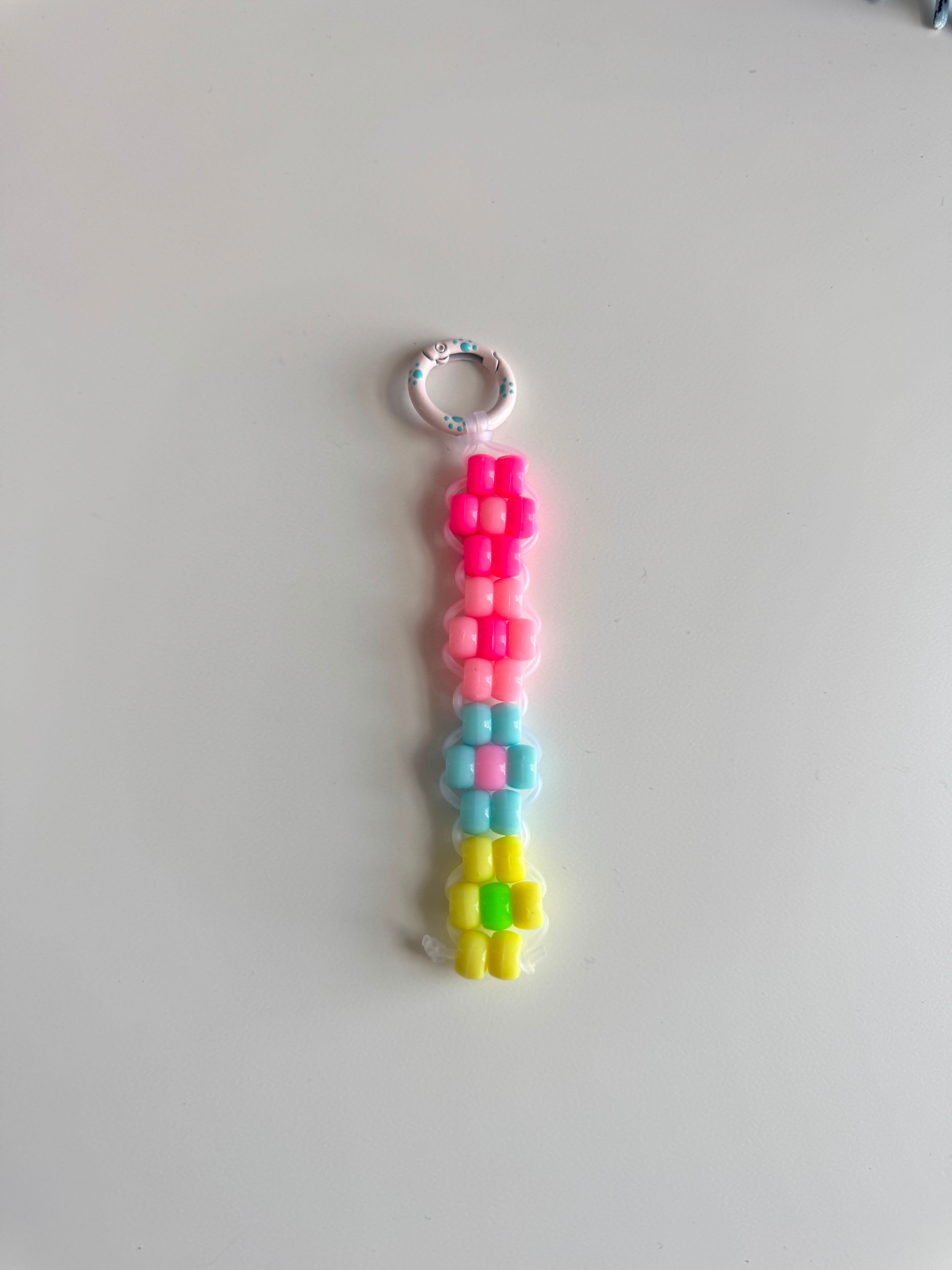 Pony Bead Flower Keychain