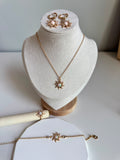 Dainty Gold Starburst Jewelry Set