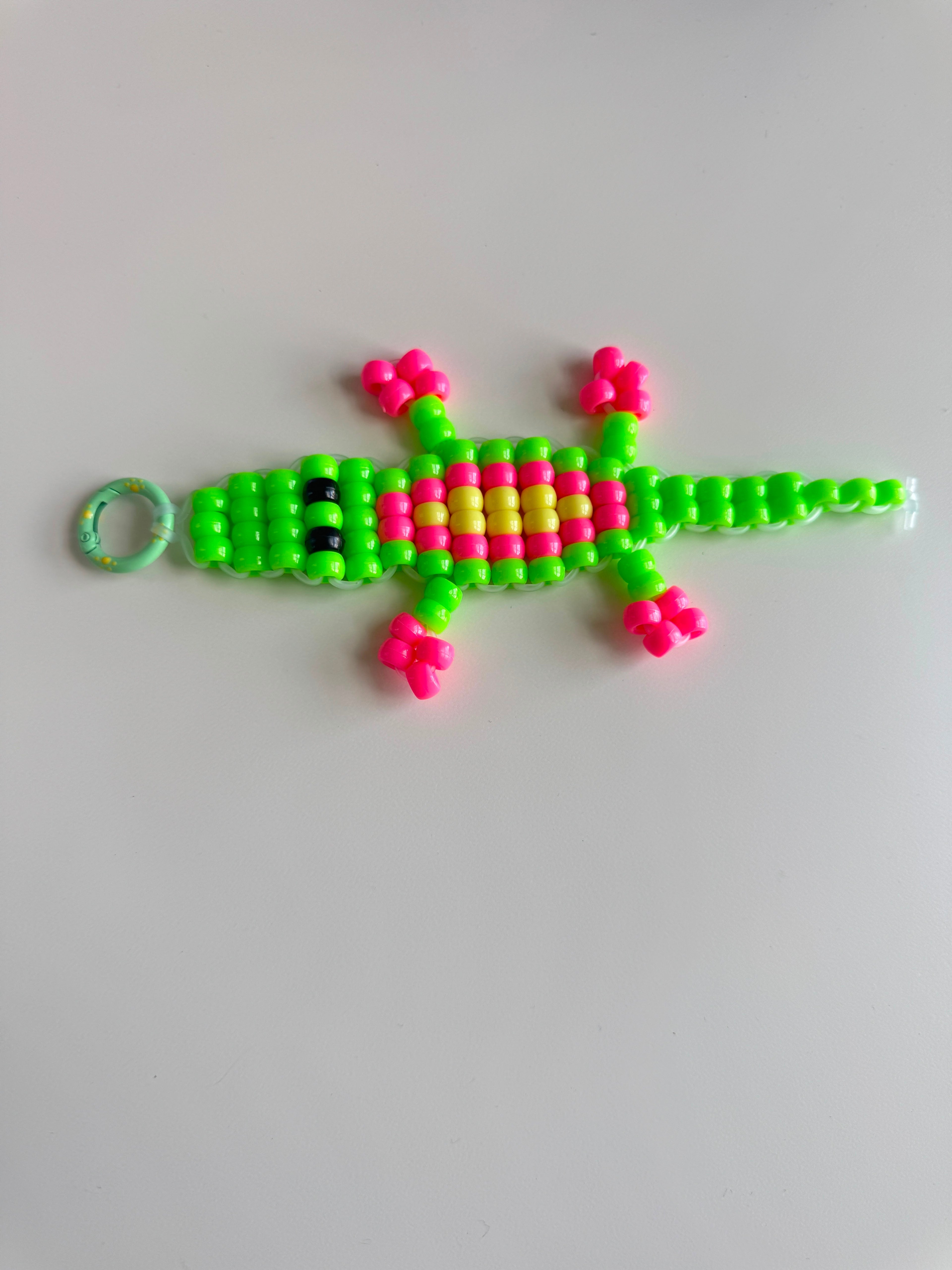 Pony Bead crocodile Keychain