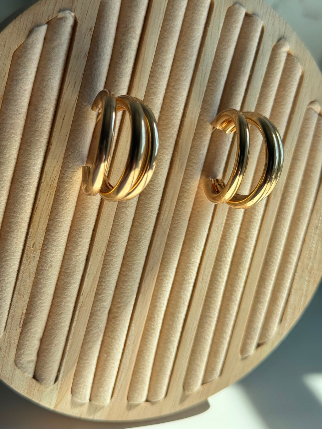 Triple layered earrings