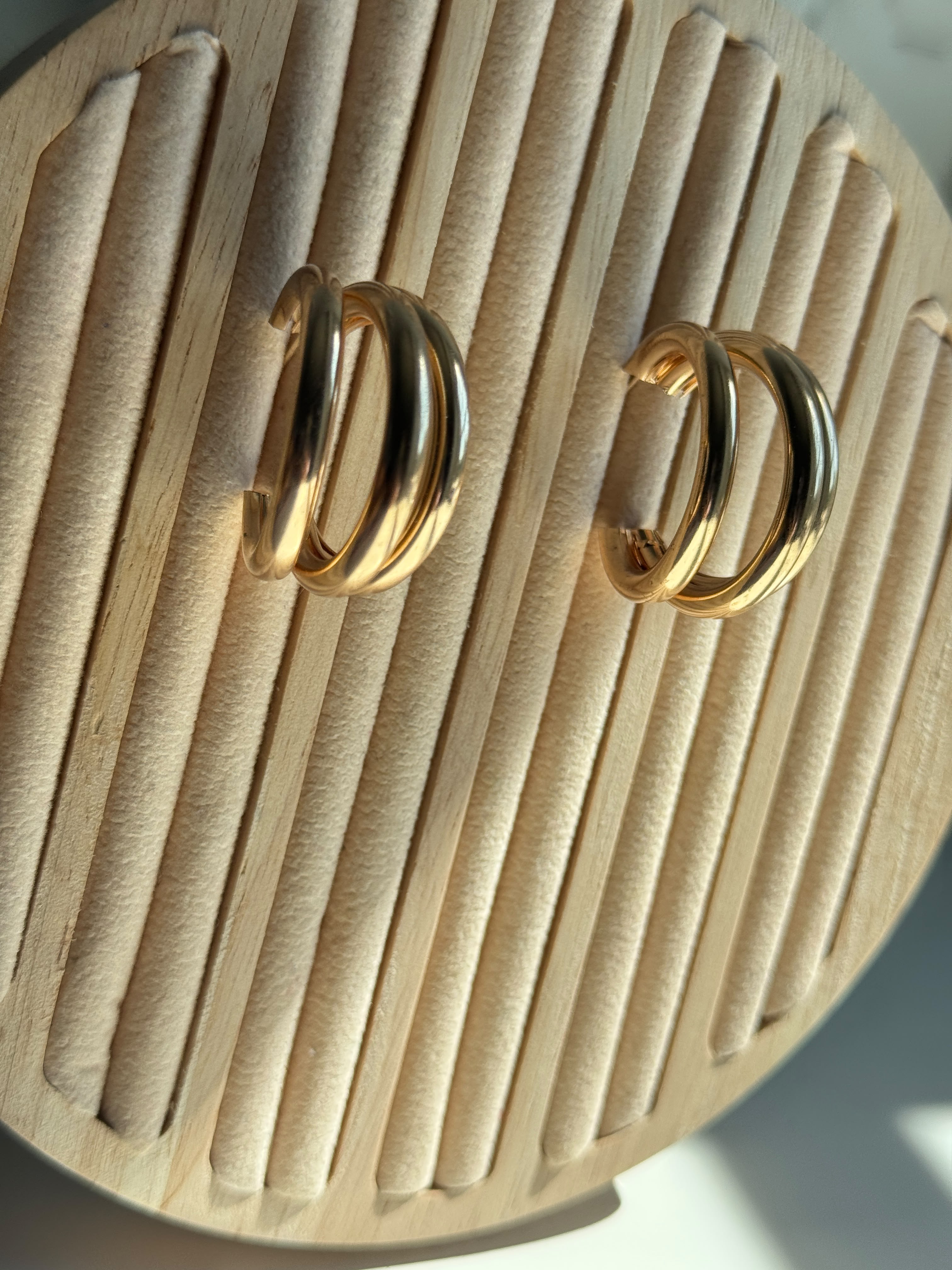 Triple layered earrings