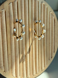 Gold & Pearl cascade Hoop Earrings