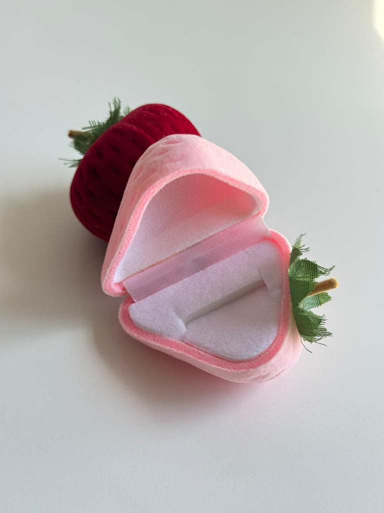Stawberry velvet Jewelry Box