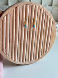 Gold-Plated Turquoise Teardrop Huggie Earrings