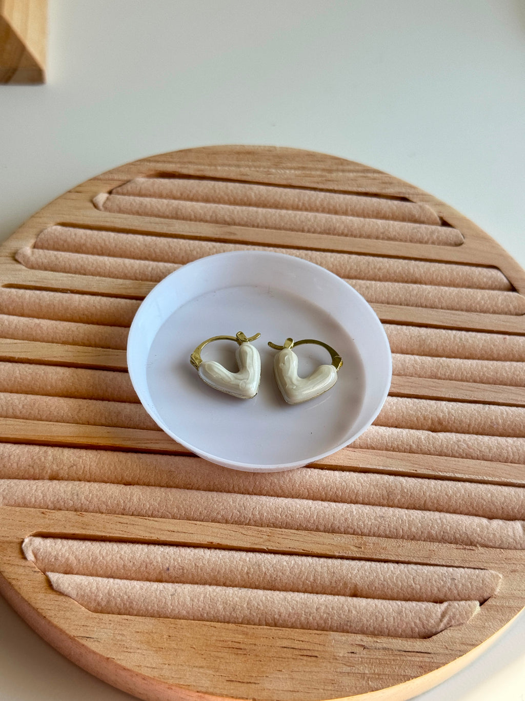 Pearl Heart hoop Earrings