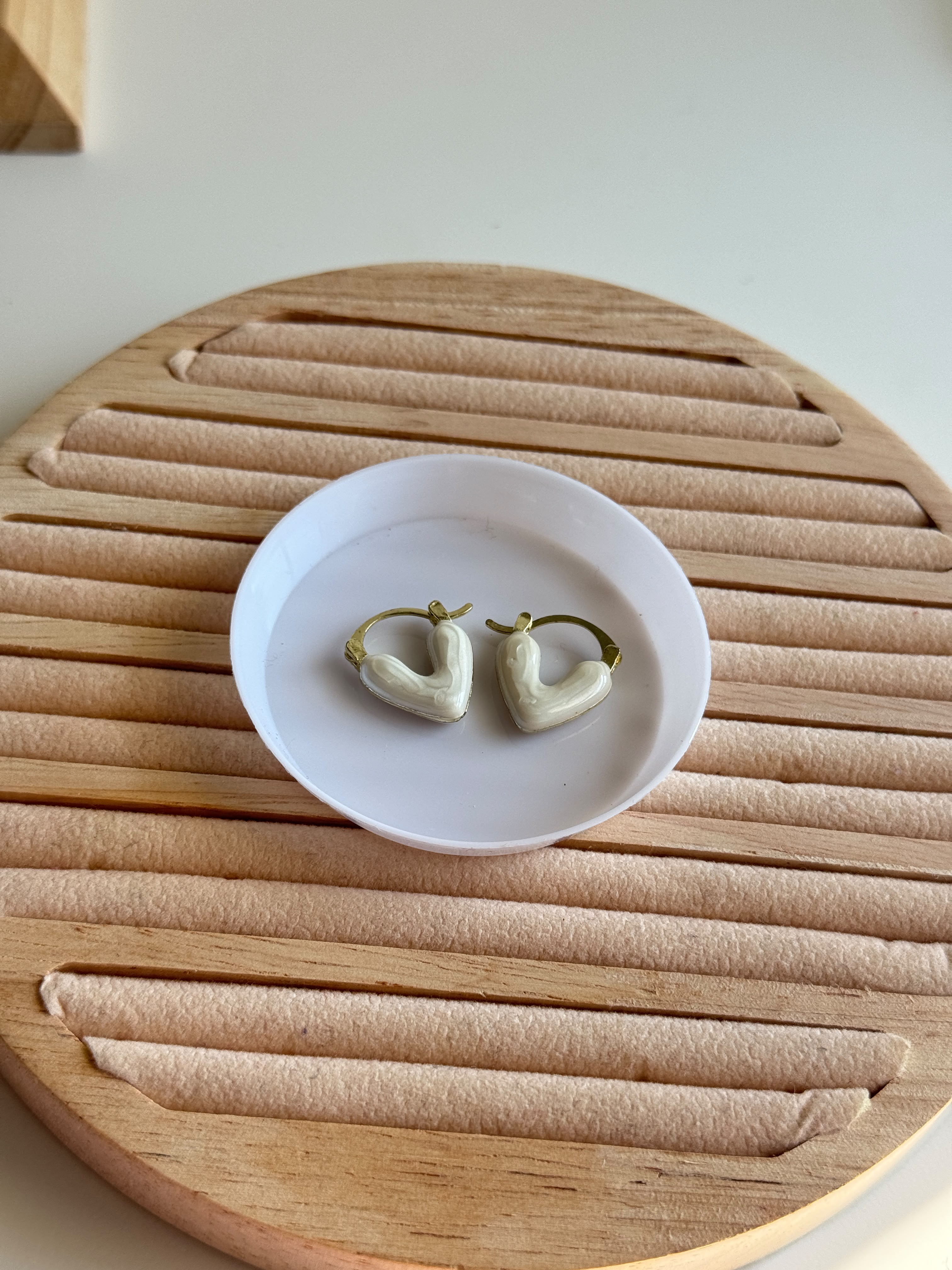 Pearl Heart hoop Earrings