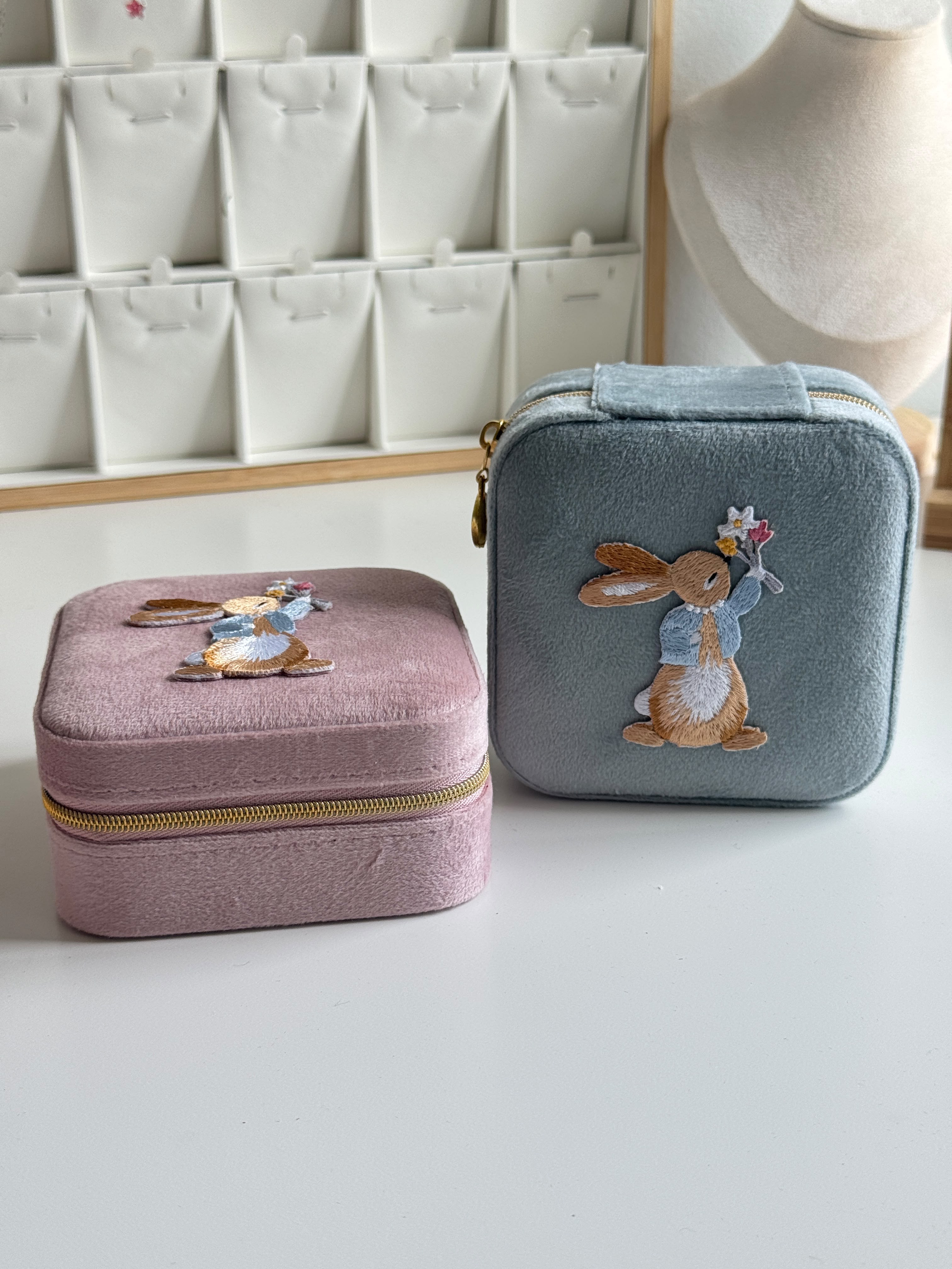 Velvet Bunny Travel Jewelry Box