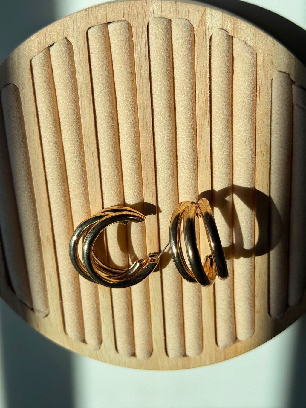 Triple layered earrings