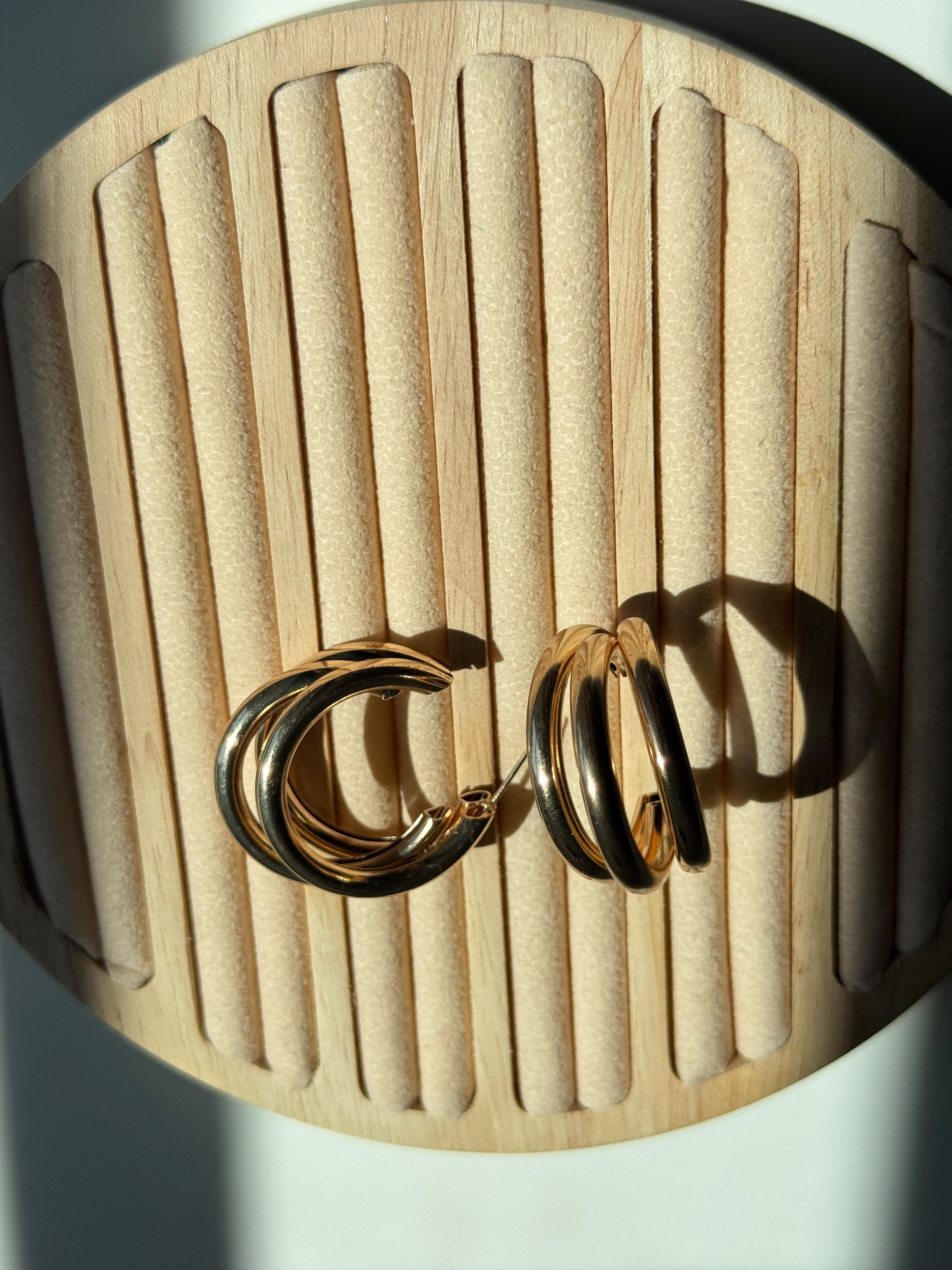 Triple layered earrings