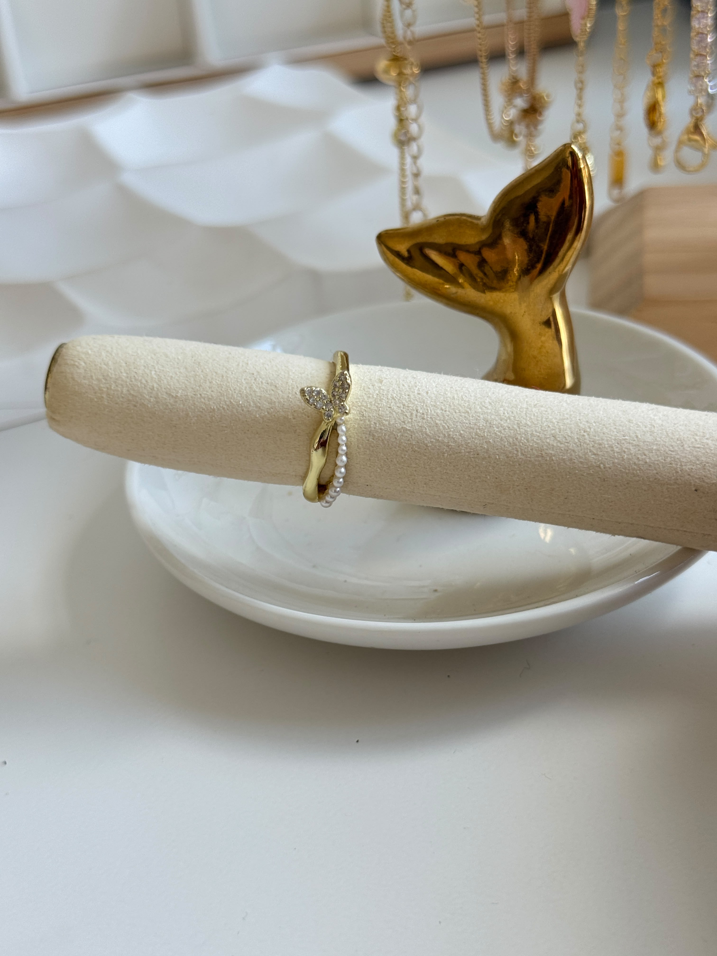 Gold Butterfly Adjustable Ring