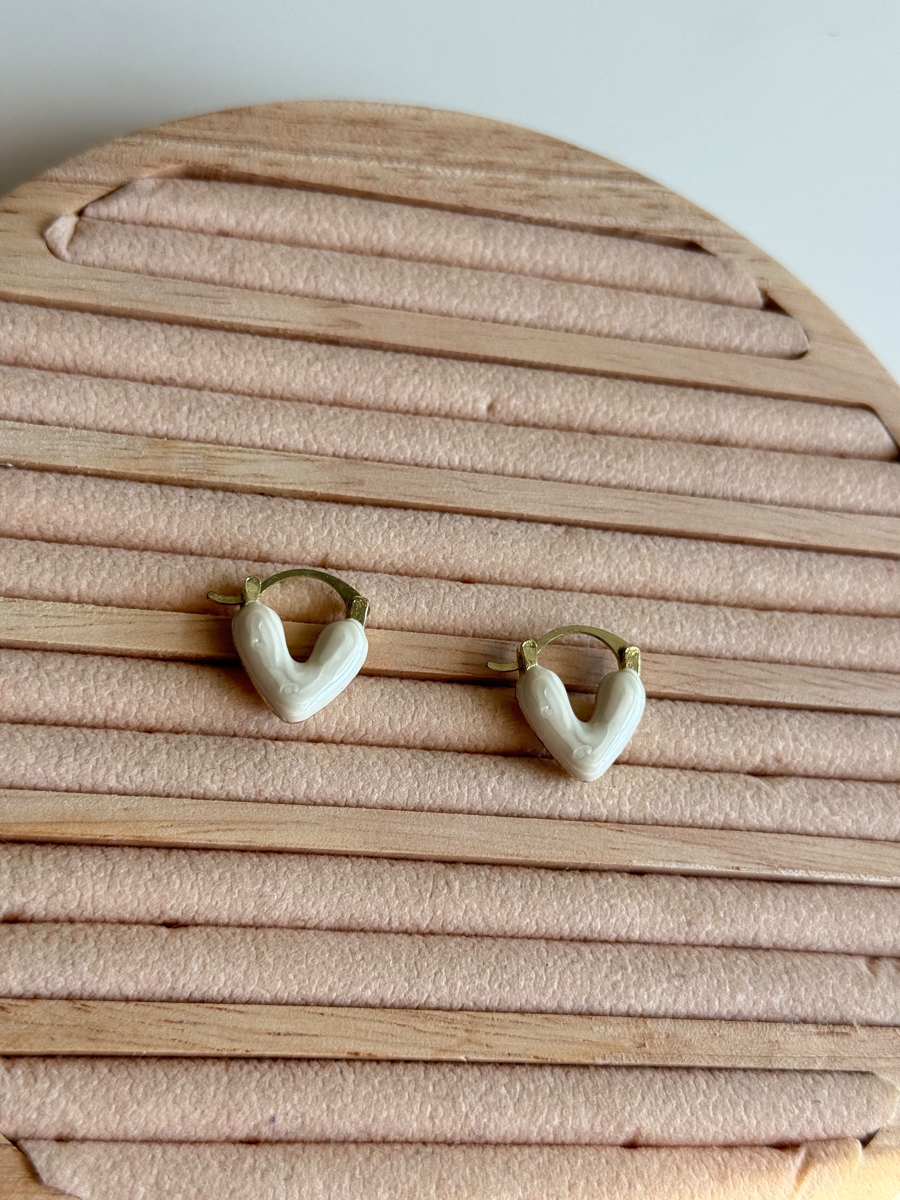 Pearl Heart hoop Earrings