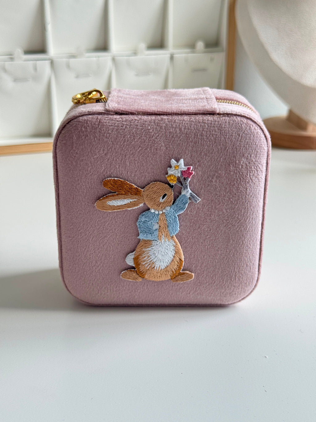 Velvet Bunny Travel Jewelry Box