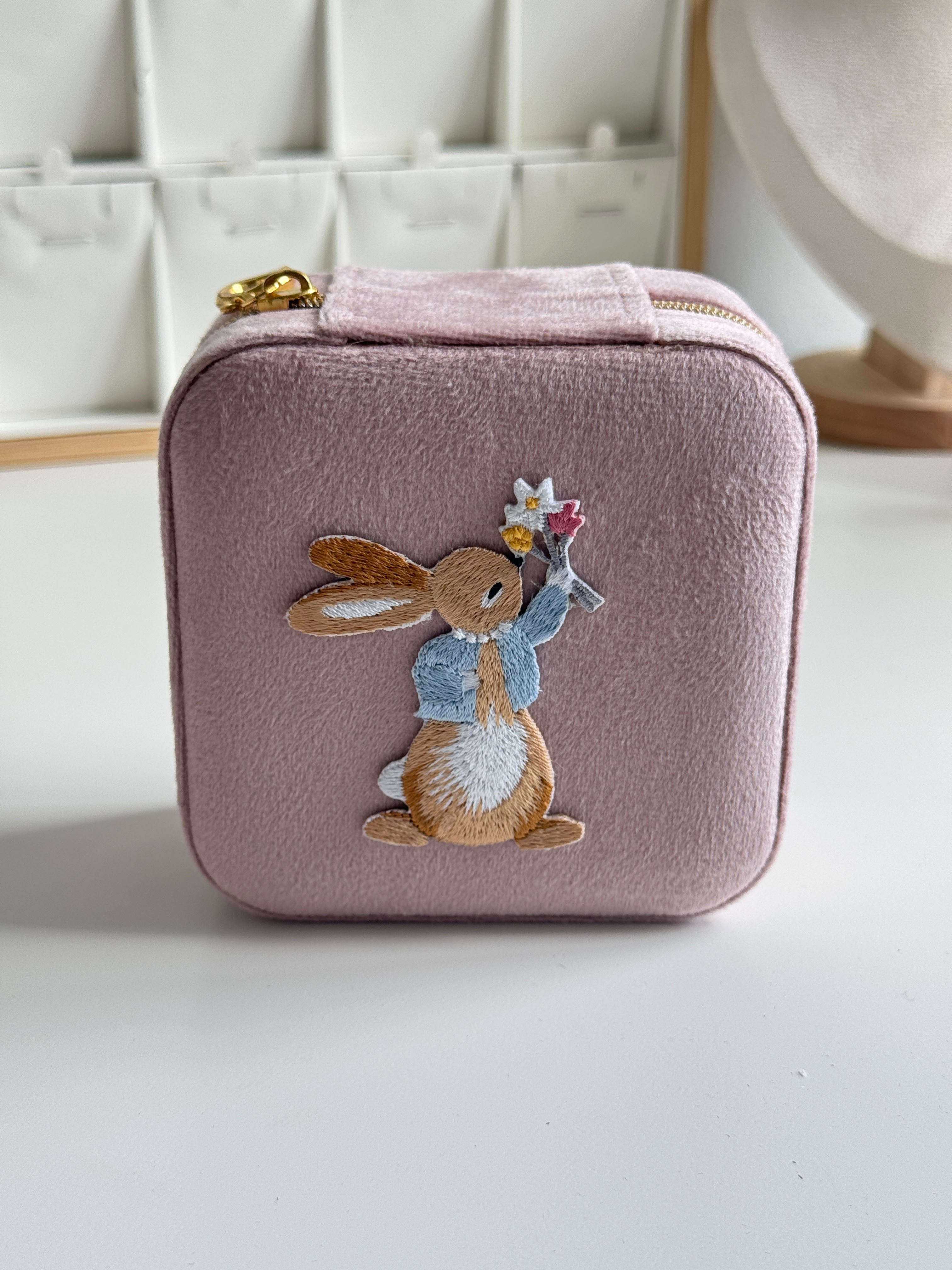 Velvet Bunny Travel Jewelry Box
