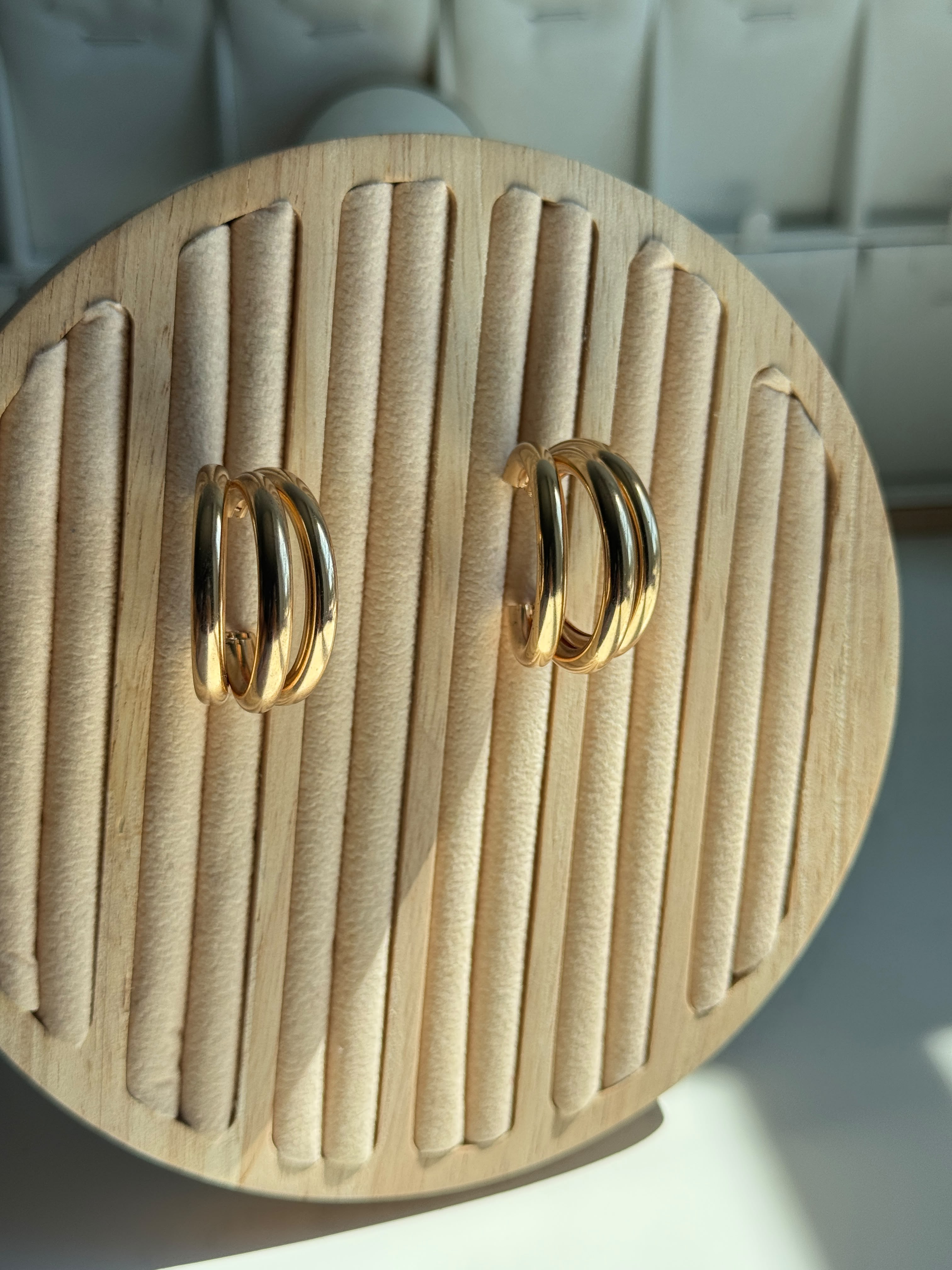 Triple layered earrings