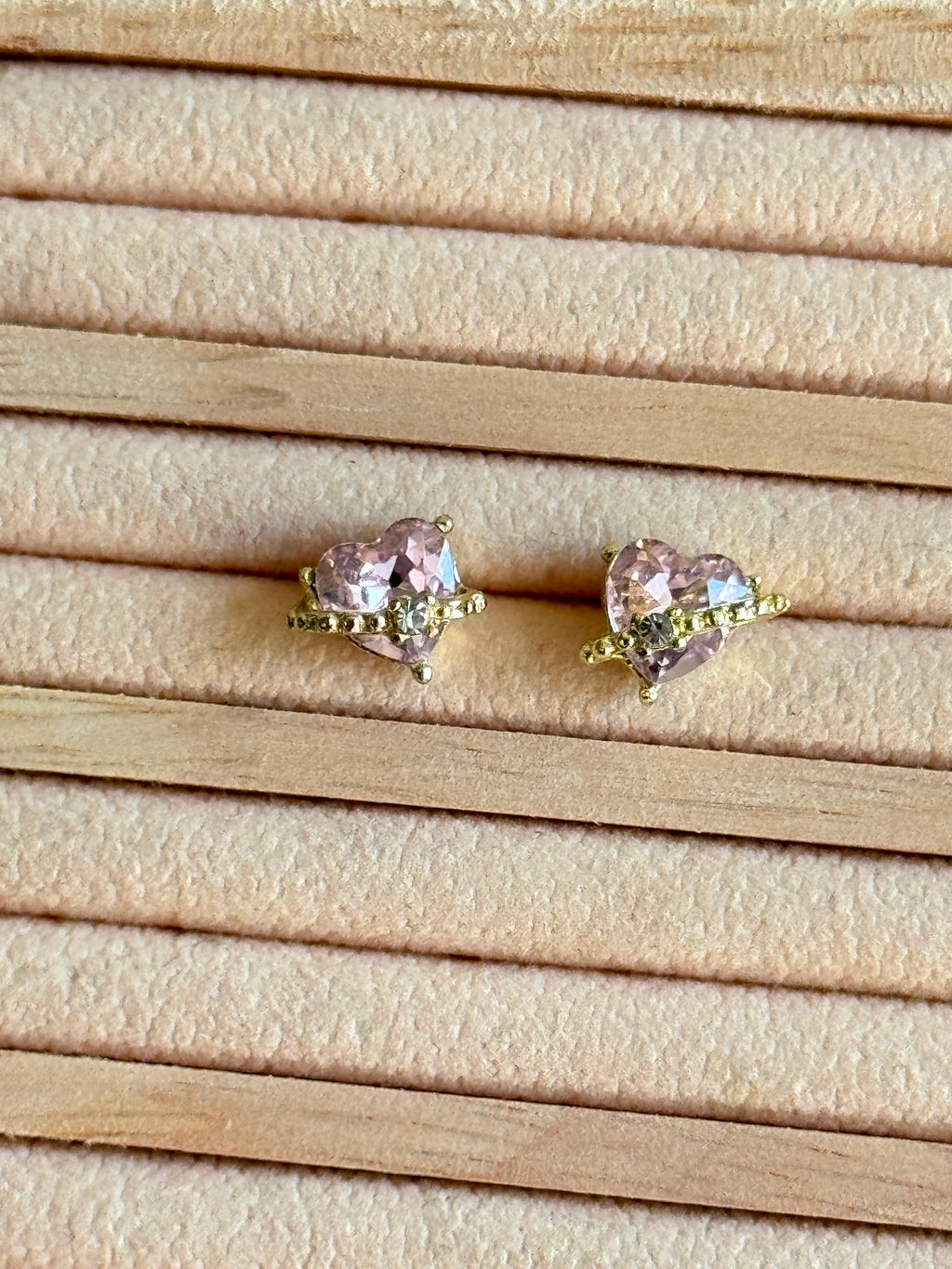 Pink Heart zircon Earrings
