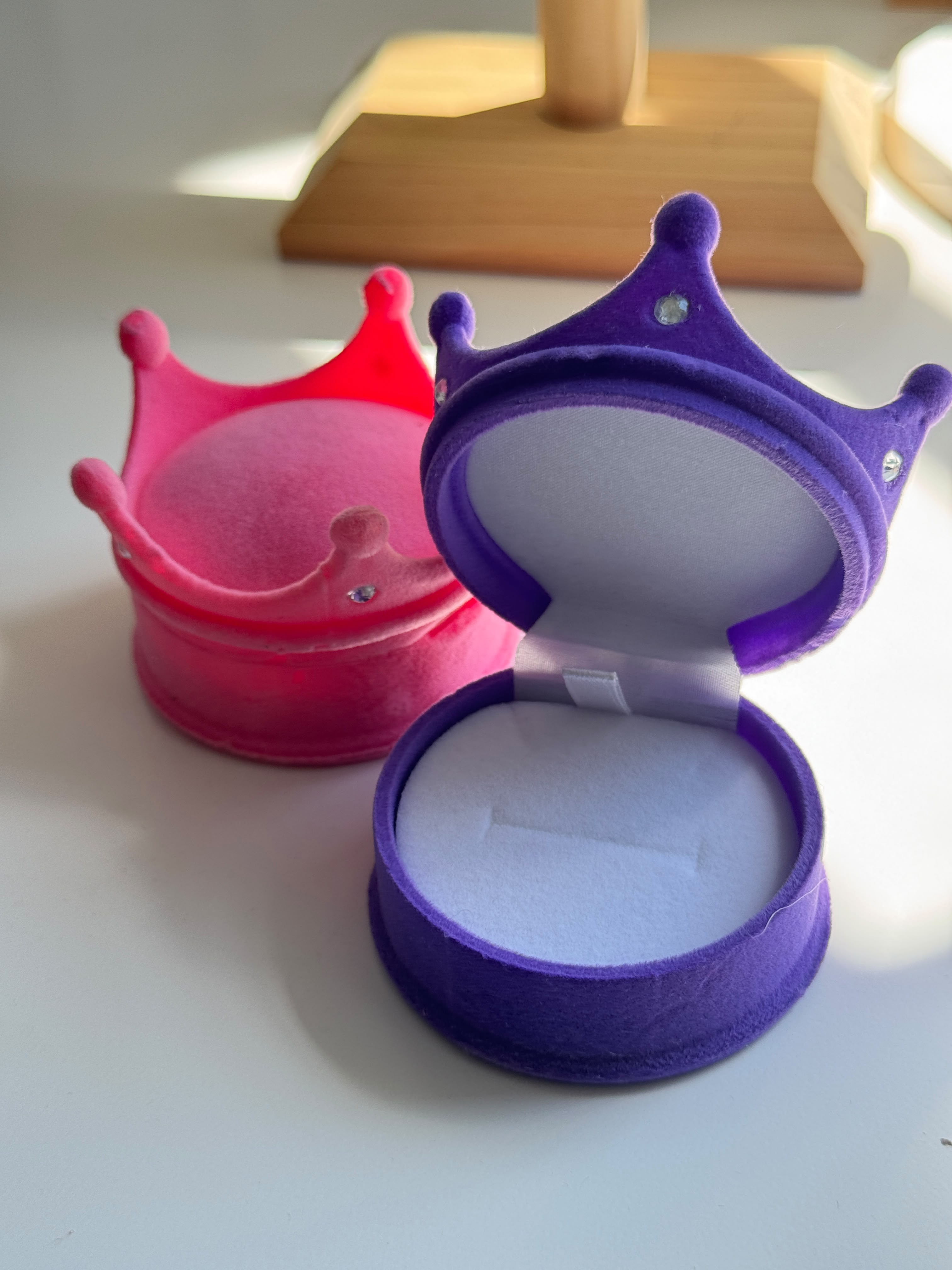 Princess Crown Velvet Jewelry Box