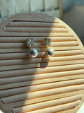 Crystal studded Pearl Drop Earrings