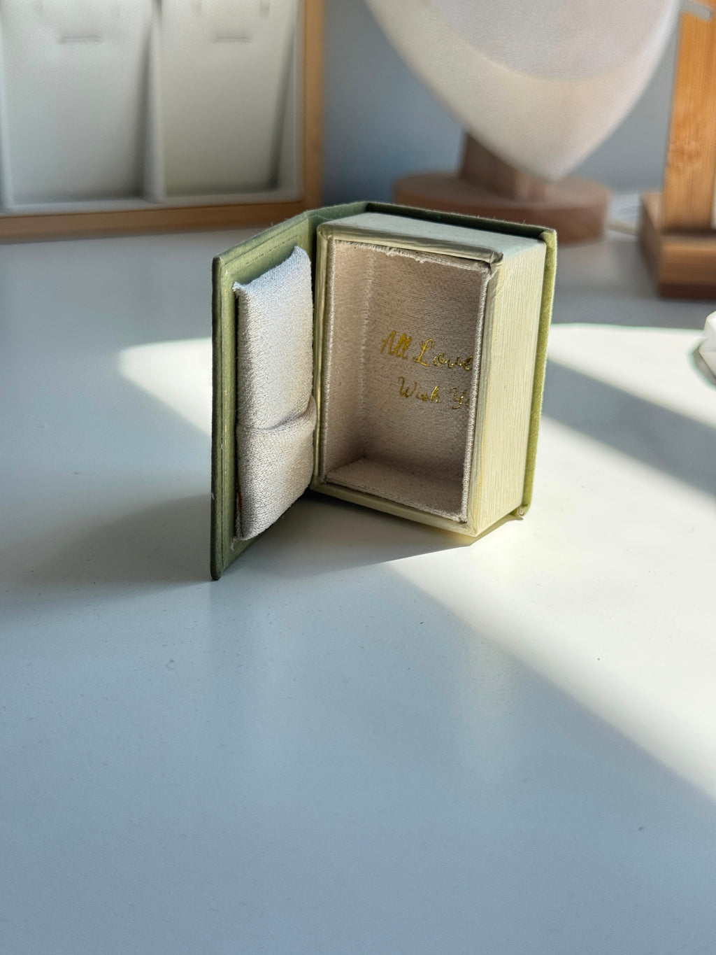 Vintage Book velvet jewelry Box