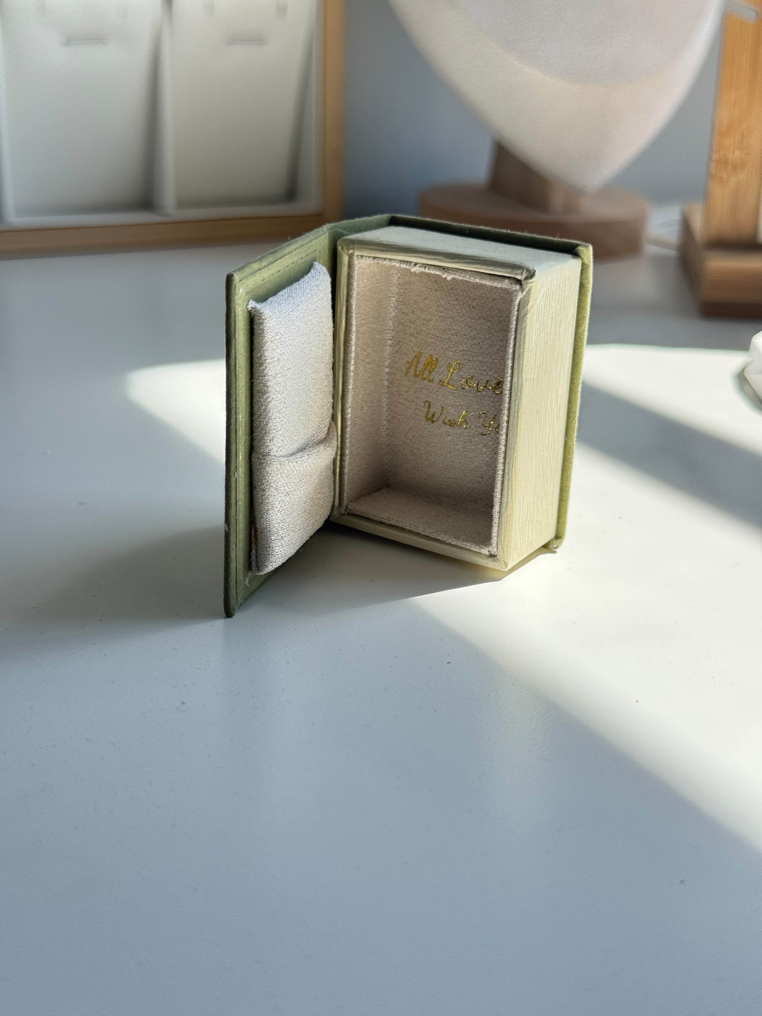 Vintage Book velvet jewelry Box