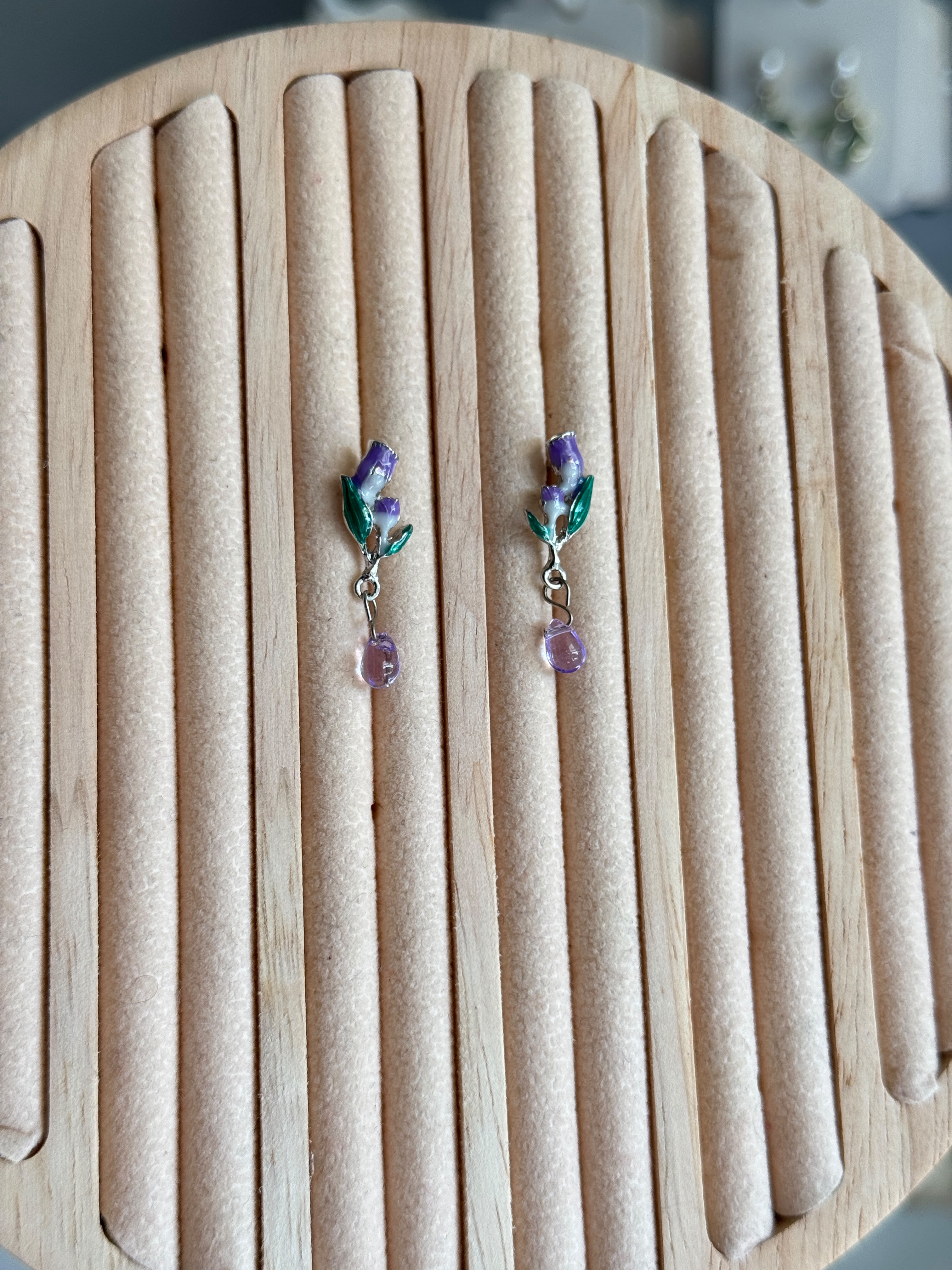 Painted mini tulip Earrings